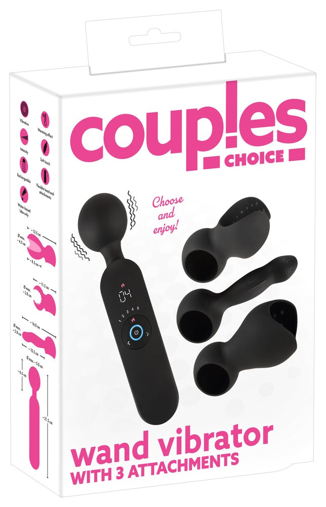 Vibrador de Bastão com 3 Acessórios