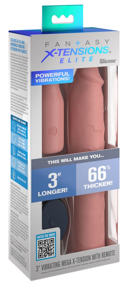 Vibrador Extensor Mega de 3" com Controlo Remoto