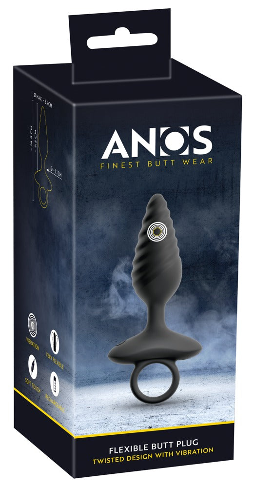 Plug Anal Flexível com Design Torcido e Vibração