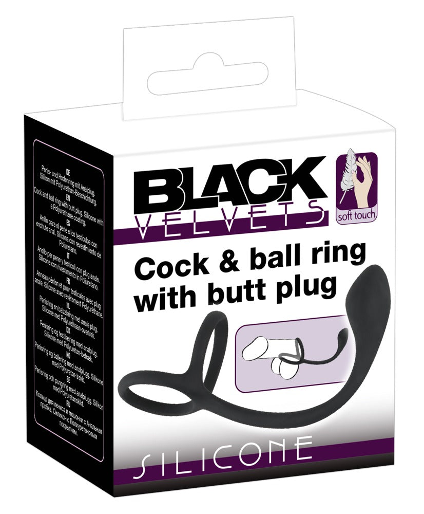 Anel de pau e bolas com plug anal