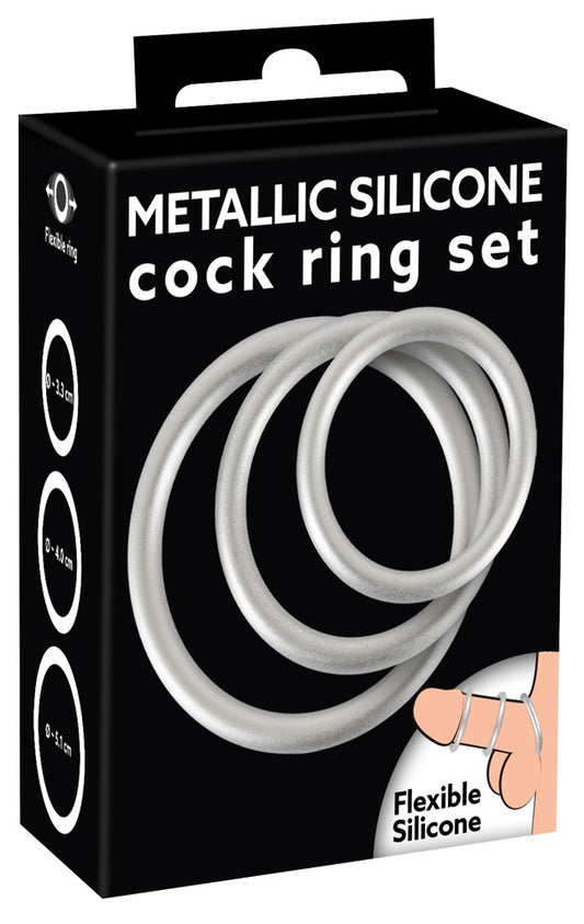 Conjunto de Anéis Penianos de Silicone Metálico