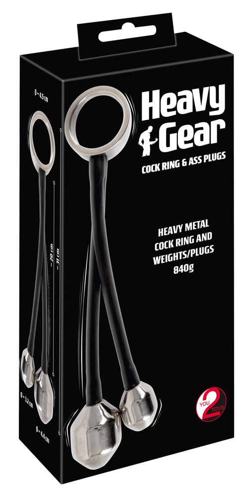 Anel de pénis Heavy Gear e plugs anais