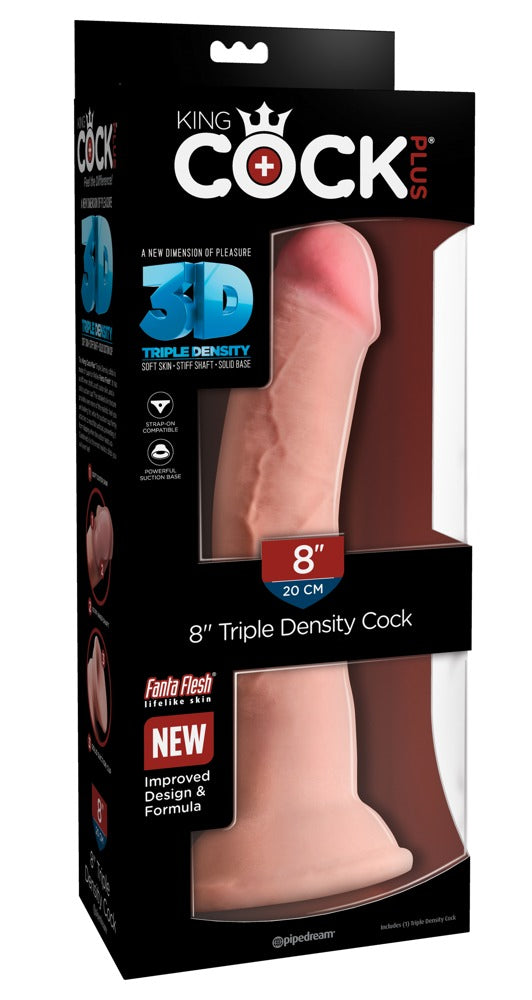 Pénis de tripla densidade de 8"
