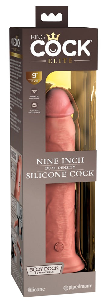 Pénis de silicone de dupla densidade de 9 polegadas