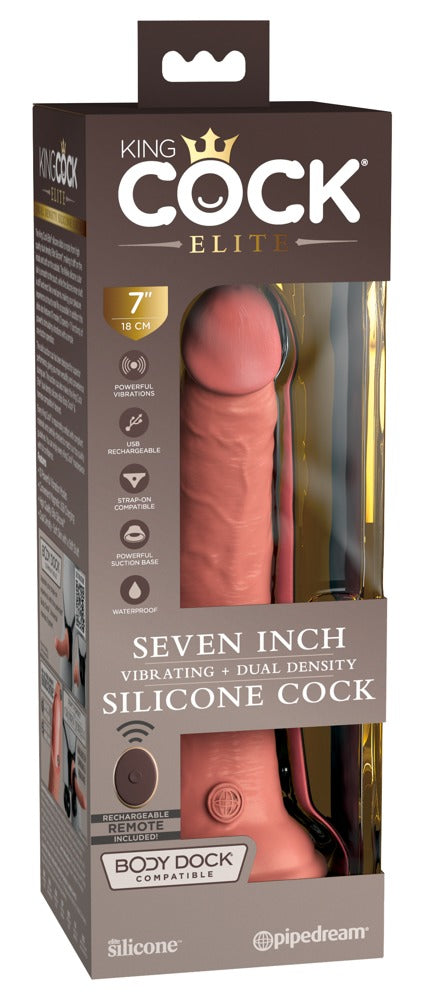 Vibrador de 7" e Pénis de Silicone de Dupla Densidade com Controlo Remoto