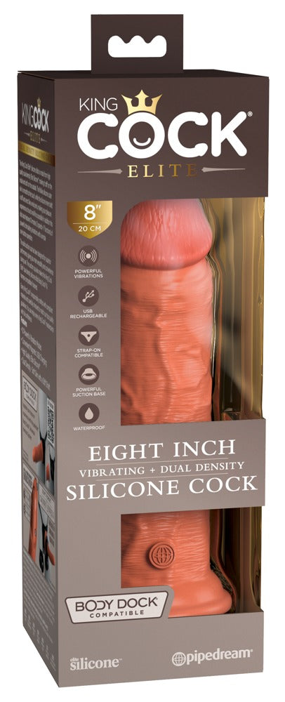 Pénis vibratório de silicone de dupla densidade de 8"