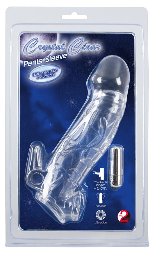 Manga Peniana Vibratória Chrystal Skin