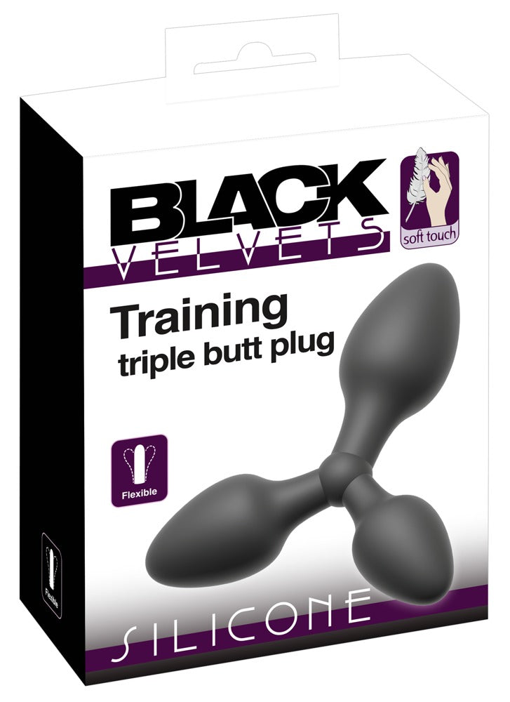 Treino com triplo plugue anal